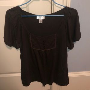 Brown Button Up LOFT Top